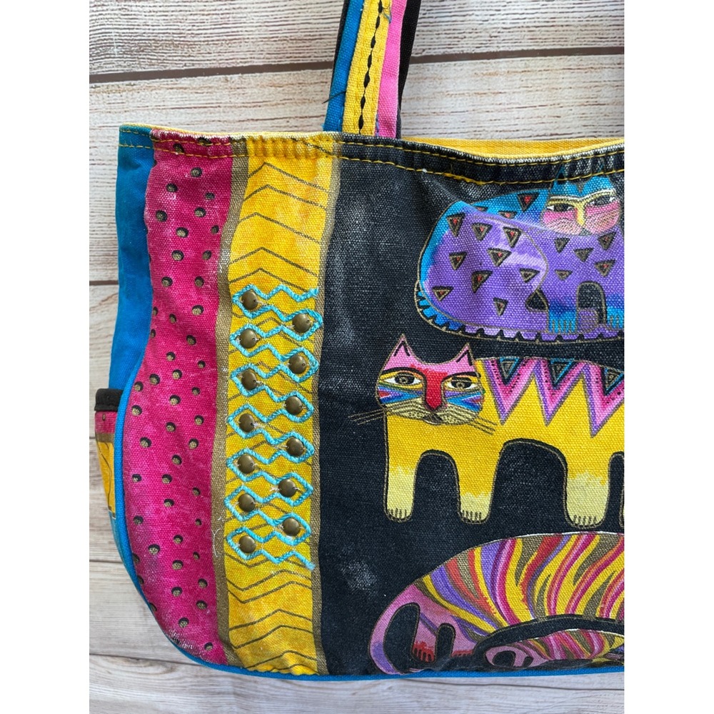 LAUREL BURCH CAT PRINT TOTE BAG - Picture 3 of 12